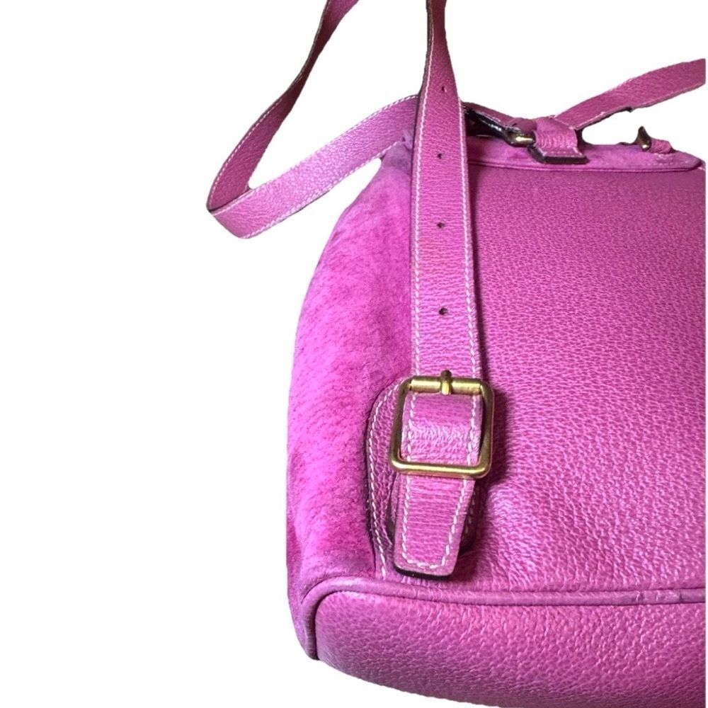 GUCCI Vintage Fuchsia Pink Suede Leather Mini Bamboo Backpack Napsack Auth - Picture 9 of 16